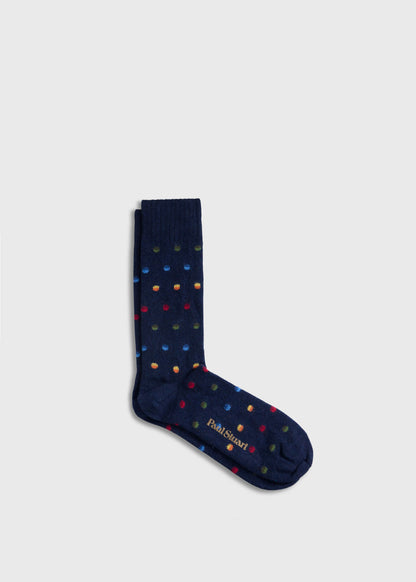 Chunky Colorful Dot Sock Grey - Paul Stuart