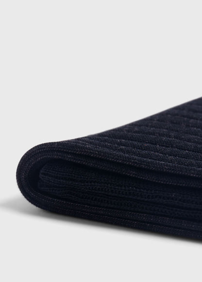 Wool/Cotton Shadow Stripe Sock Black/Grey - Paul Stuart
