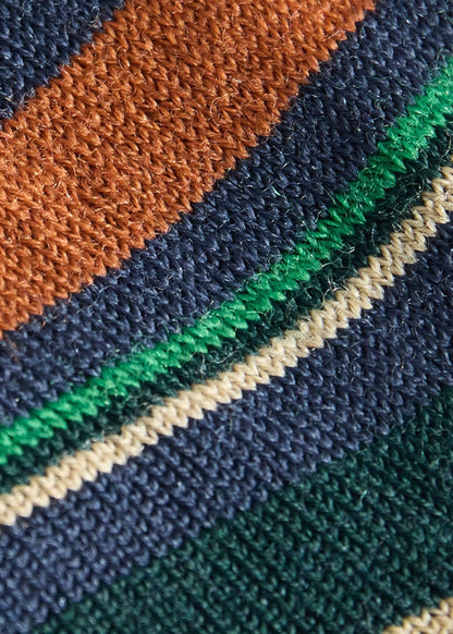 Multicolor Stripe Sock Green - Paul Stuart
