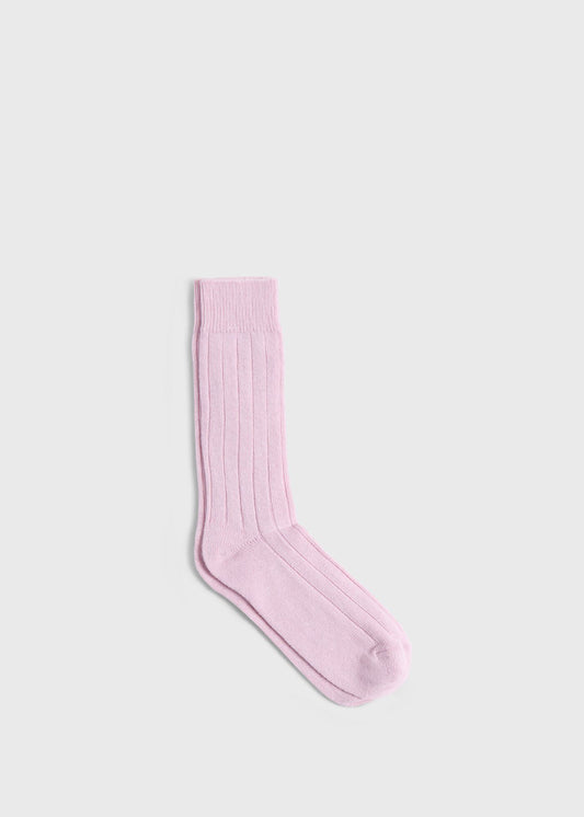 Cashmere Blend Ribbed Sock Brown Heather, unselectable - Paul Stuart