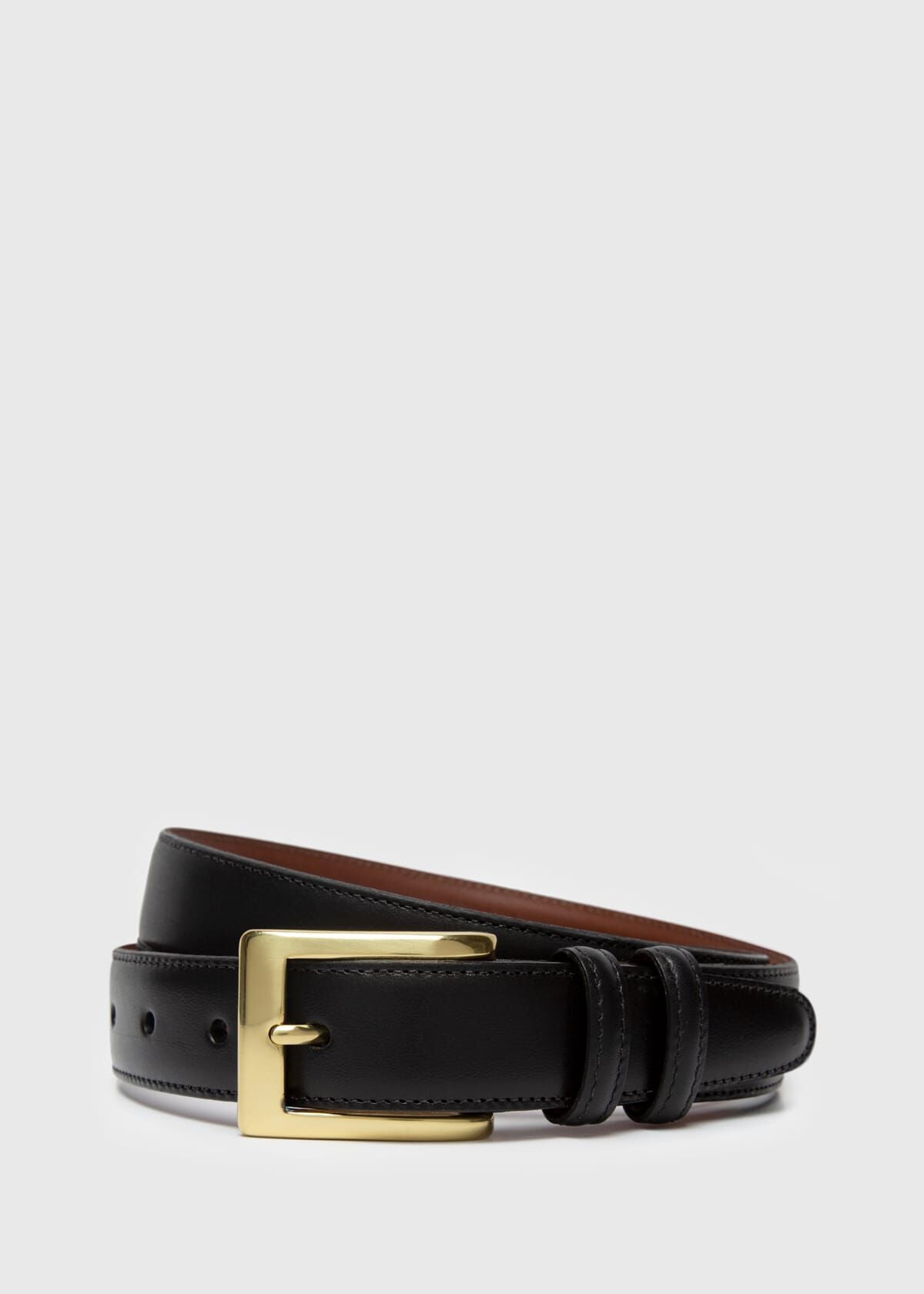 Kipskin Leather Dress Belt Black - Paul Stuart