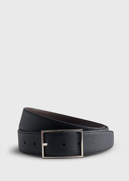 Grained Taurillon Leather Belt Black - Paul Stuart