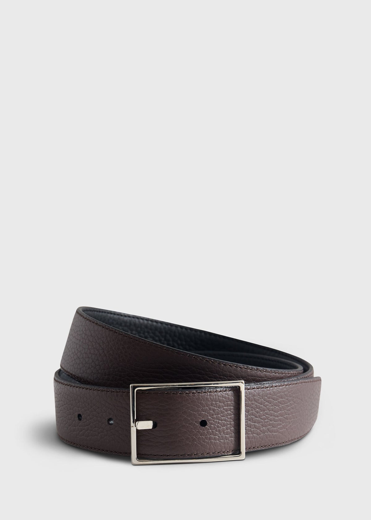 Grained Taurillon Leather Belt Black - Paul Stuart