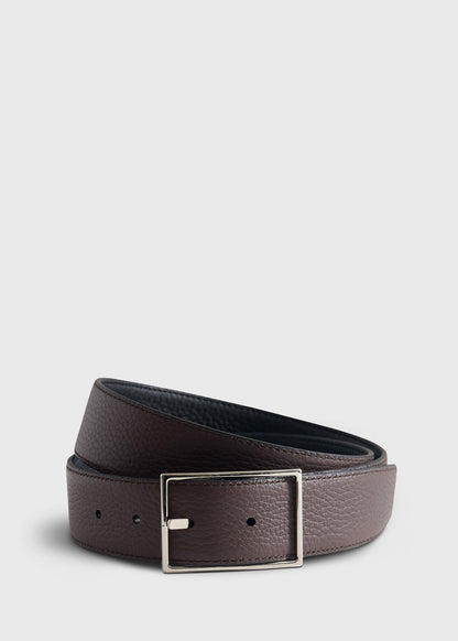 Grained Taurillon Leather Belt Black - Paul Stuart