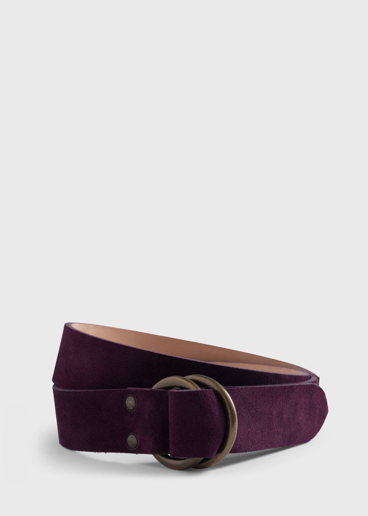 Leather O-Ring Belt Plum - Paul Stuart