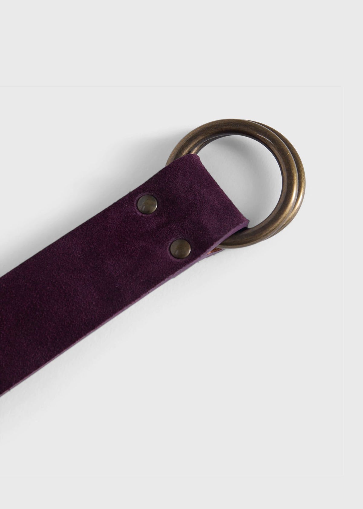 Leather O-Ring Belt Plum - Paul Stuart
