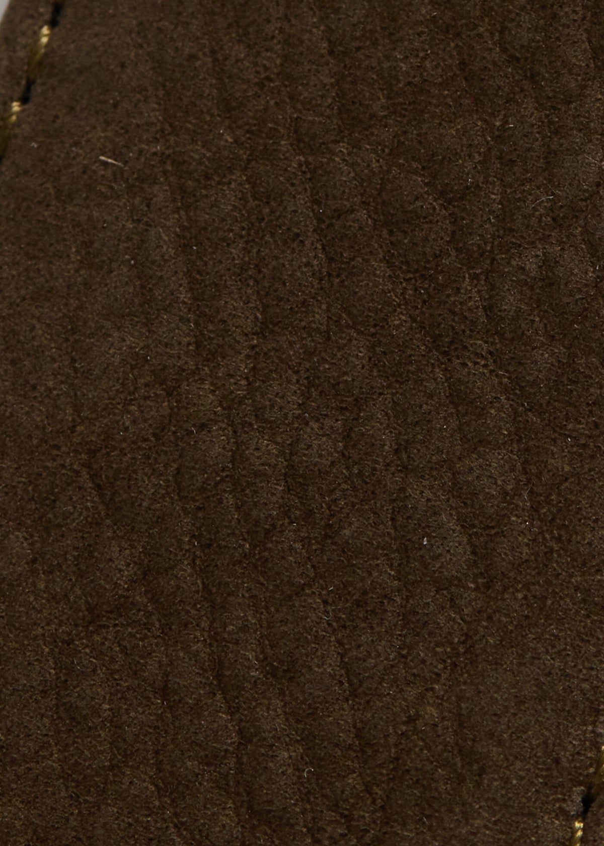 Nubuck Suede Belt with Gold Buckle Dark Brown - Paul Stuart