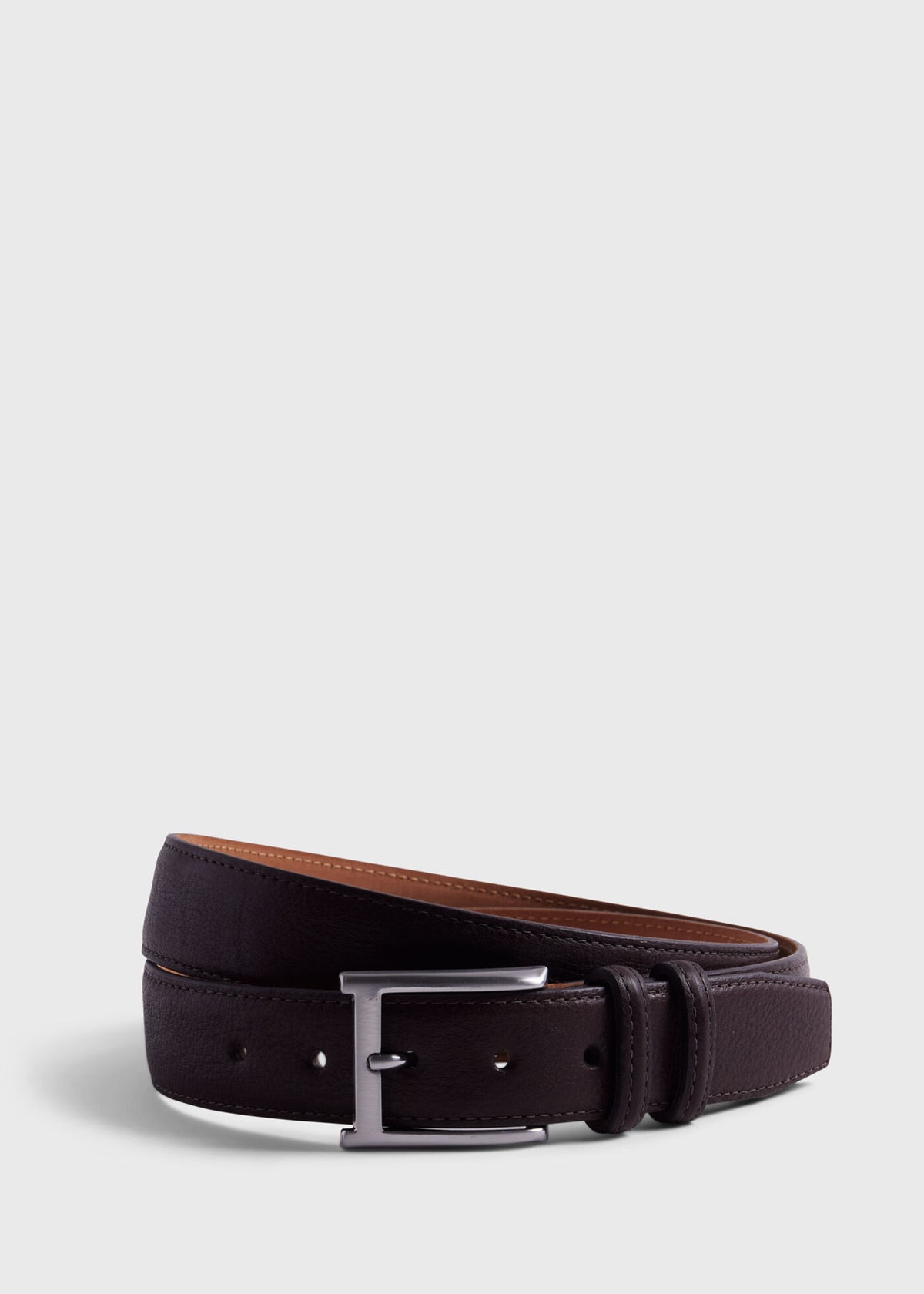 Textured Bison Belt Black - Paul Stuart
