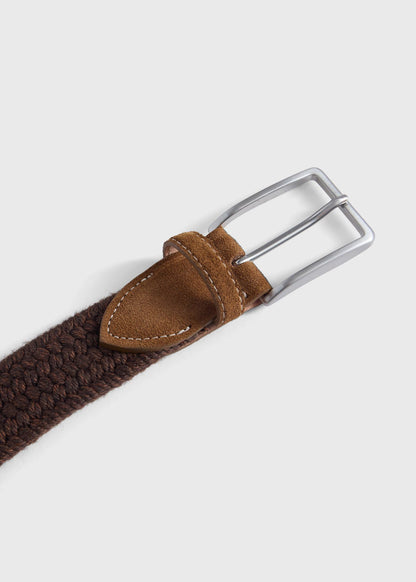 Braided Stretch Belt Brown - Paul Stuart