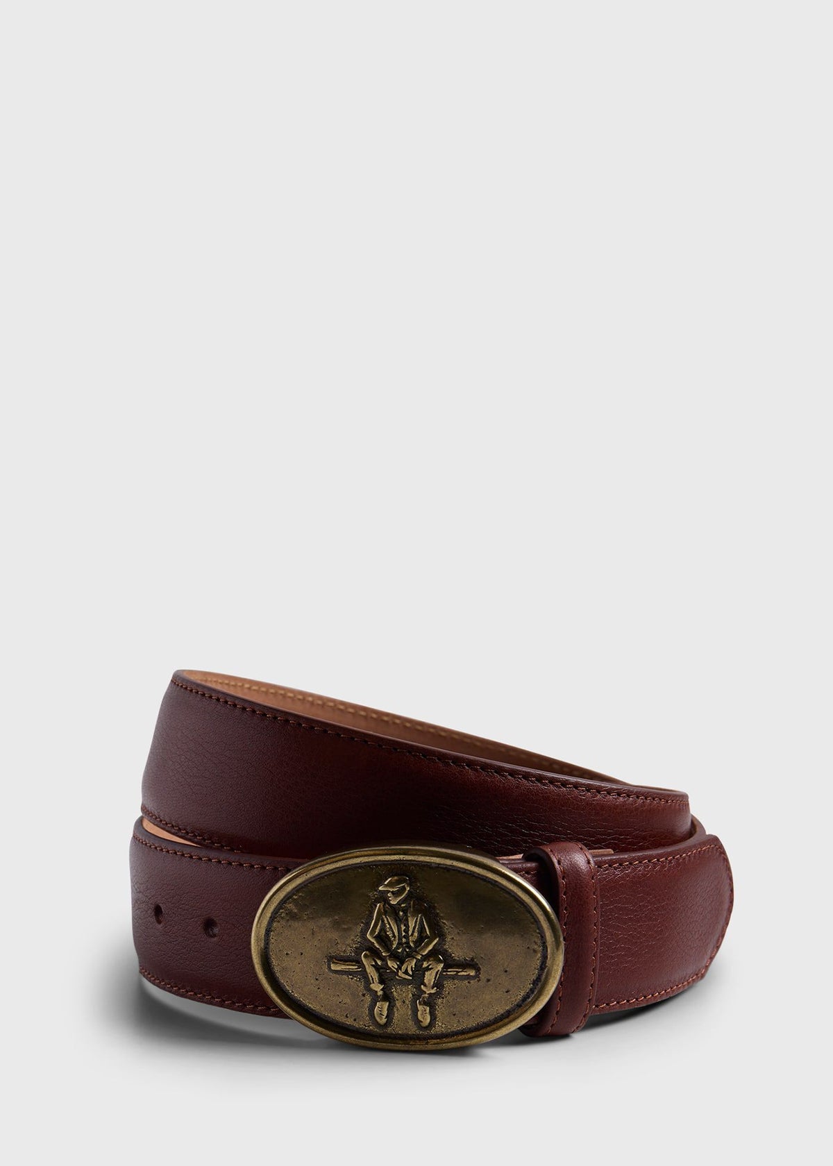 Man on the Fence Brass Buckle Belt Brown - Paul Stuart