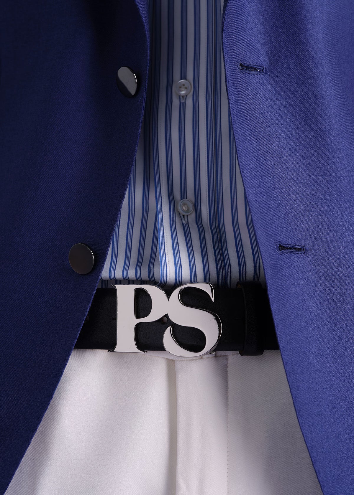 PS Nickel Logo Leather Belt Black - Paul Stuart