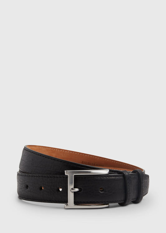 Textured Bison Belt Black - Paul Stuart
