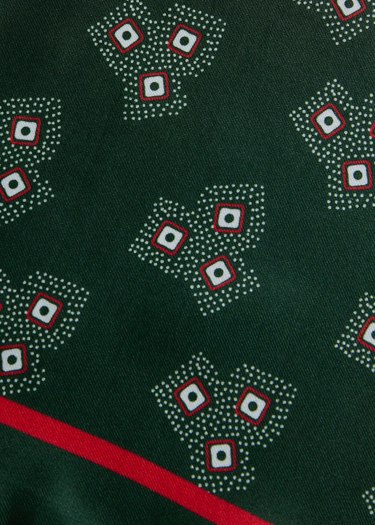 Geometric Dot Pocket Square Green - Paul Stuart
