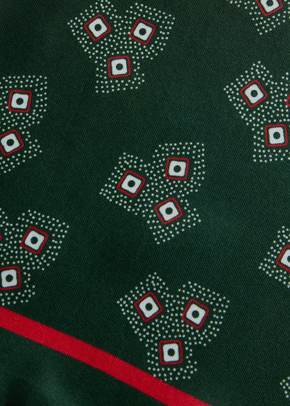 Geometric Dot Pocket Square Green - Paul Stuart