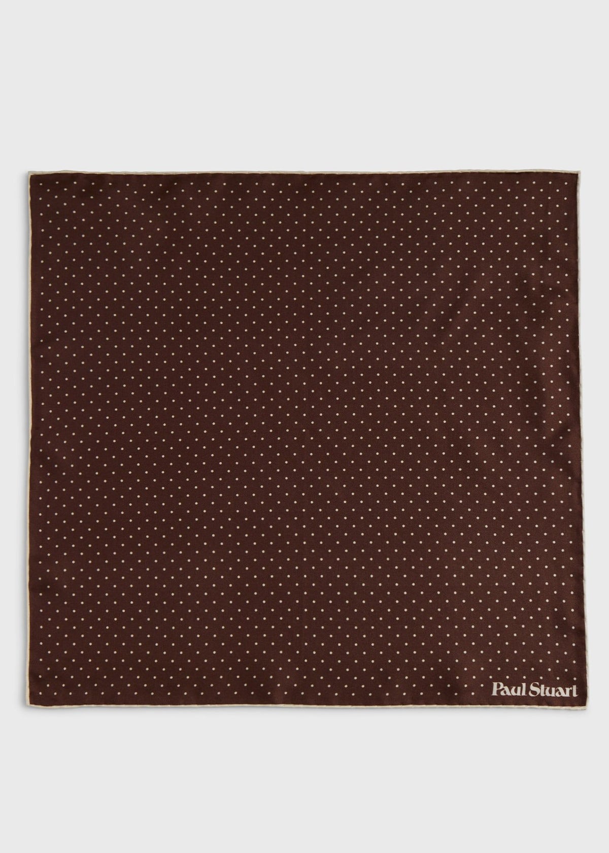 Printed Silk Dot Pocket Square Black - Paul Stuart