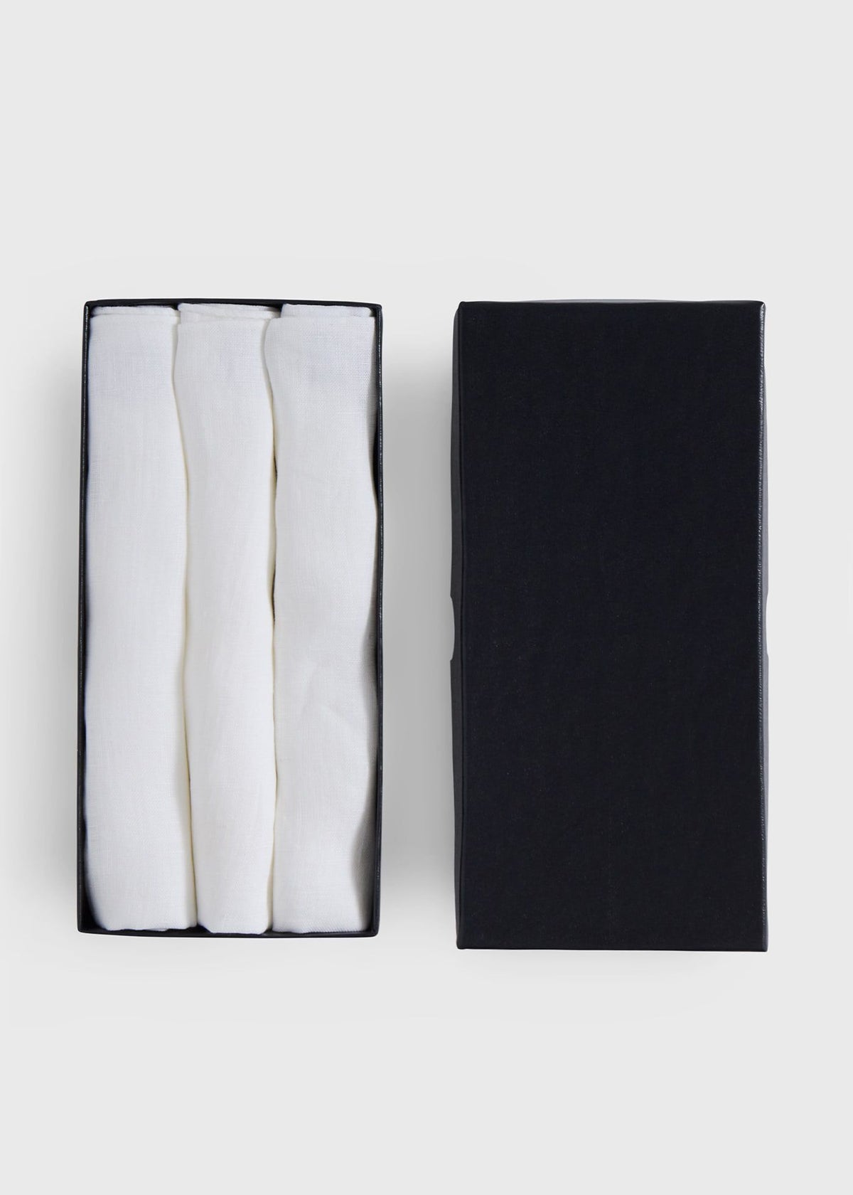 Linen Pocket Square Set White - Paul Stuart