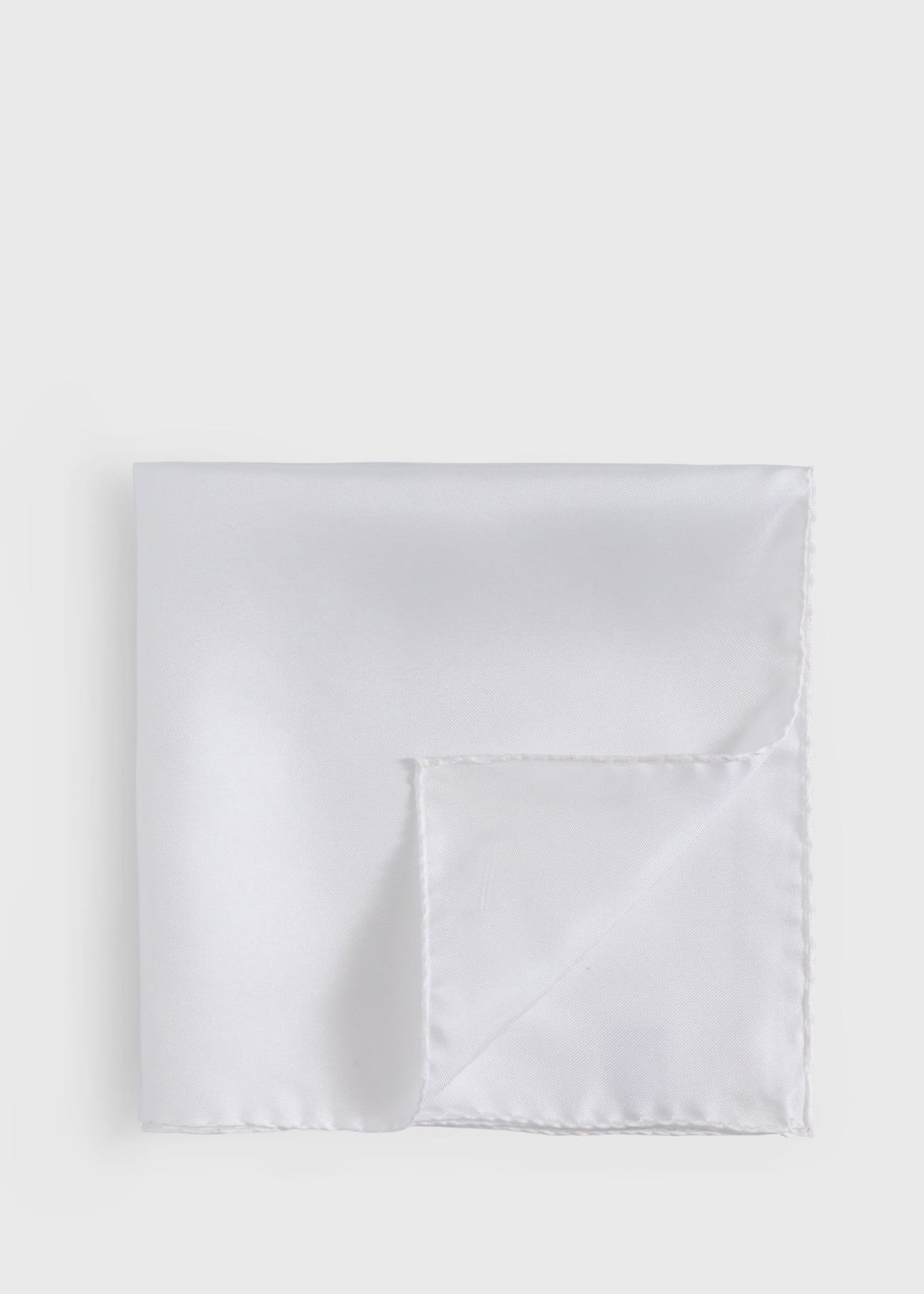 Silk Pocket Square White - Paul Stuart