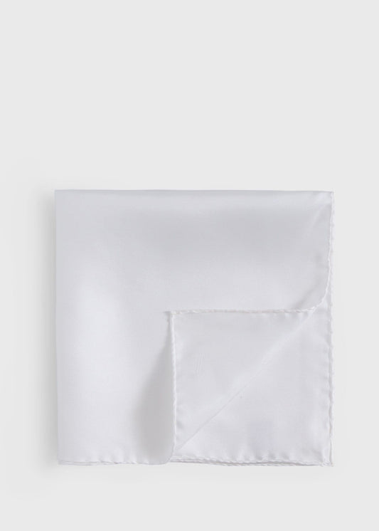 Silk Pocket Square White - Paul Stuart
