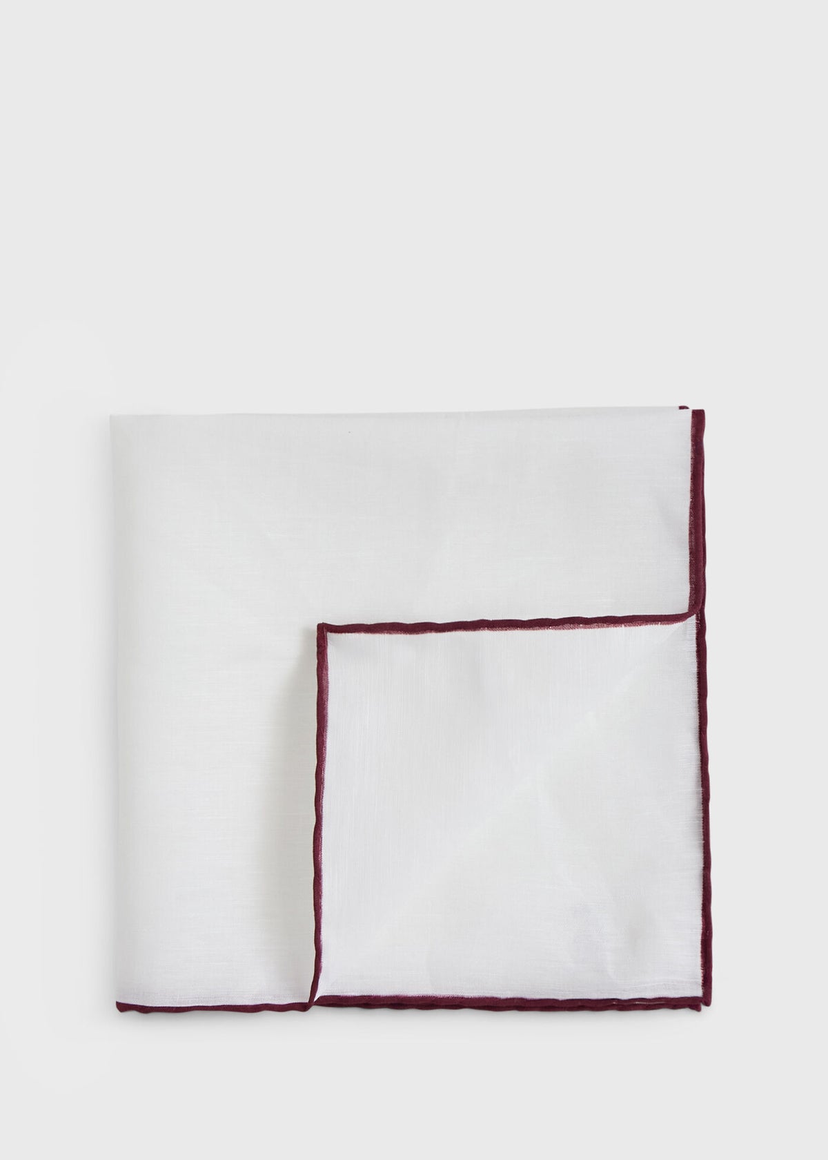 Handkerchief with Contrast Border Burgundy - Paul Stuart
