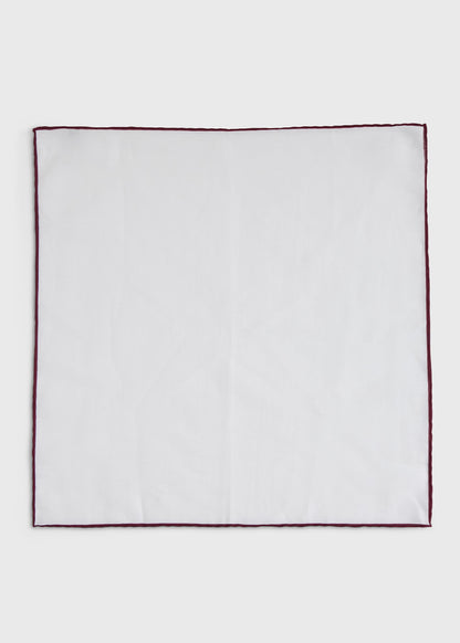 Handkerchief with Contrast Border Burgundy - Paul Stuart