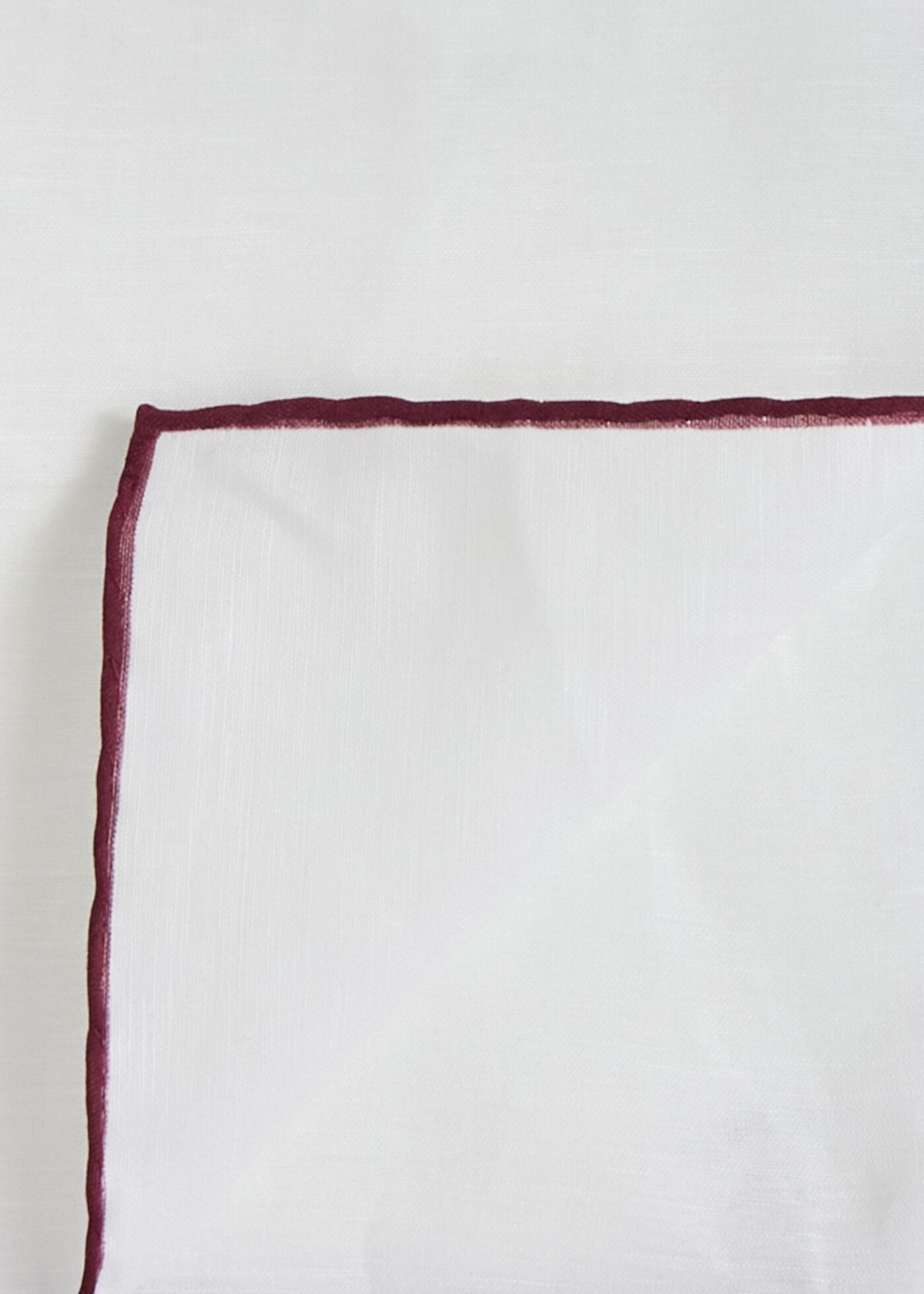 Handkerchief with Contrast Border Burgundy - Paul Stuart