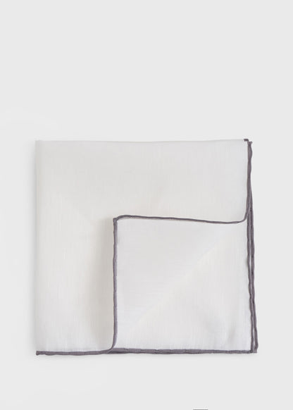 Handkerchief with Contrast Border Burgundy - Paul Stuart