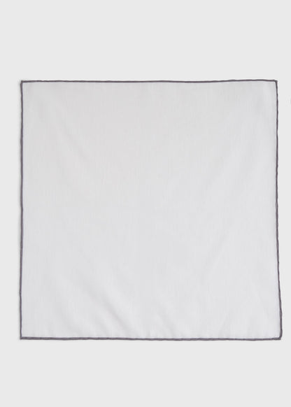 Handkerchief with Contrast Border Burgundy - Paul Stuart