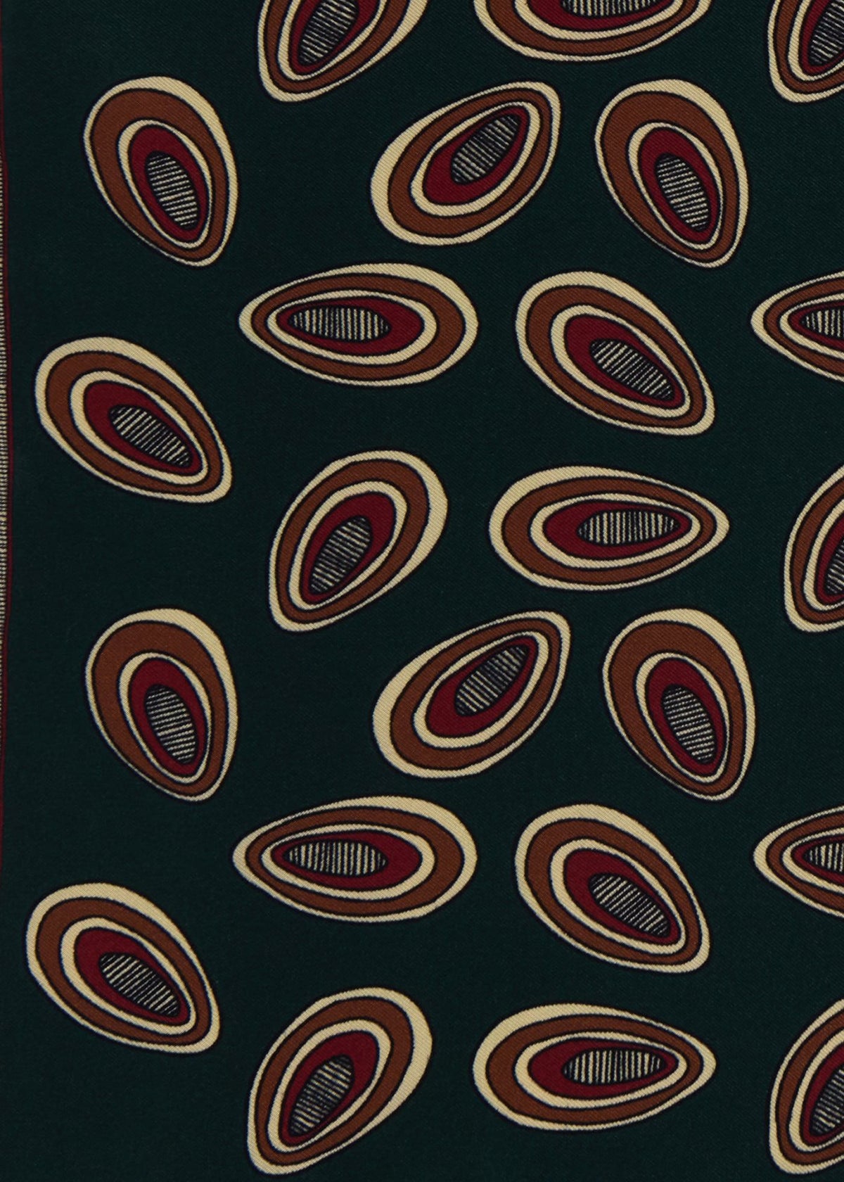 Printed Silk Deco Pocket Square Burgundy - Paul Stuart