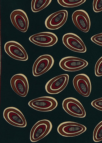 Printed Silk Deco Pocket Square Burgundy - Paul Stuart