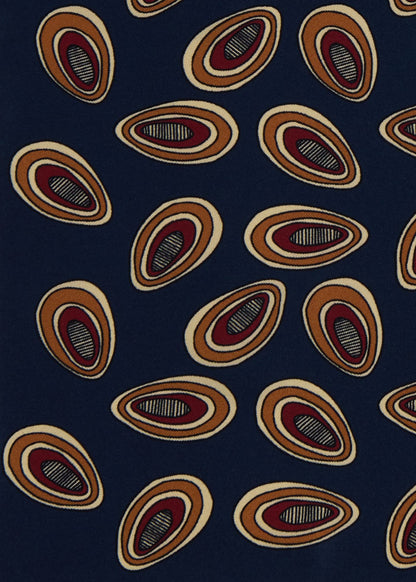 Printed Silk Deco Pocket Square Burgundy - Paul Stuart