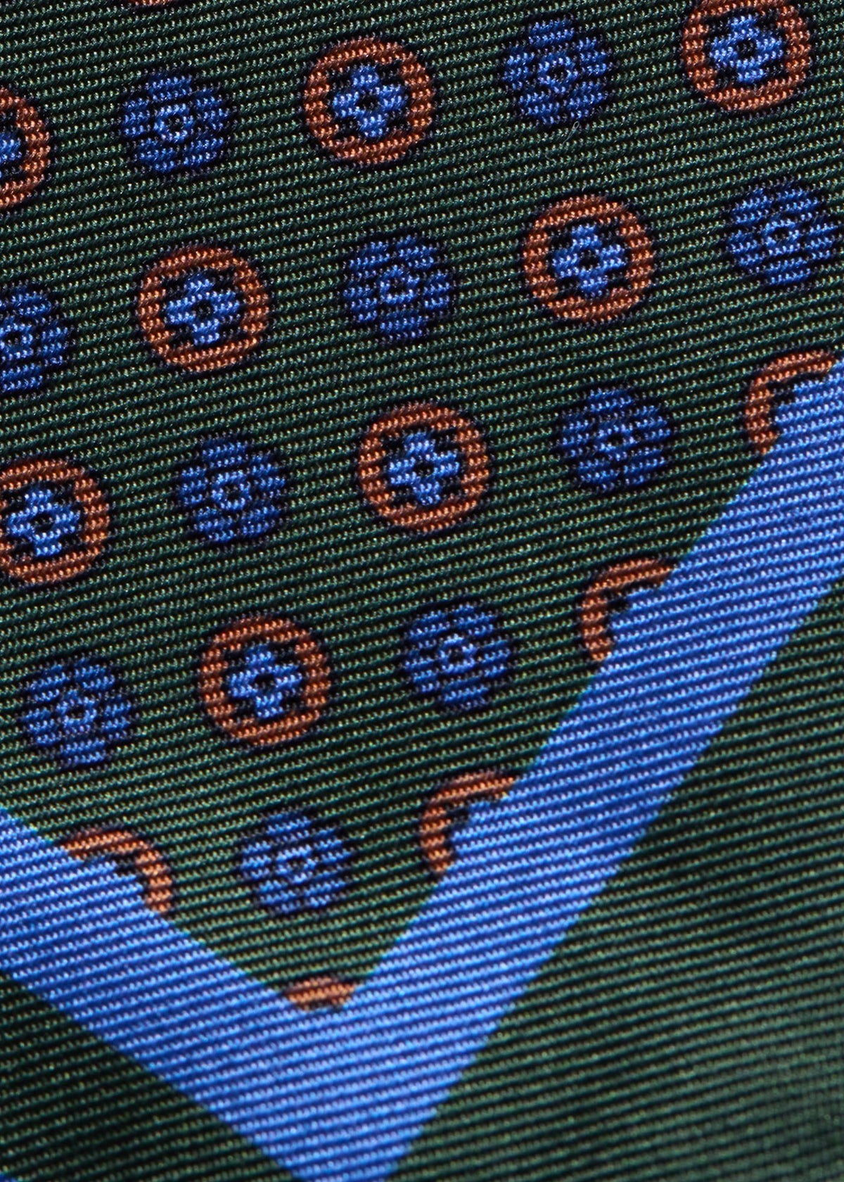 Micro Medallion Print Pocket Square Navy - Paul Stuart