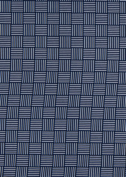 Printed Silk Parquet Pocket Square Black - Paul Stuart