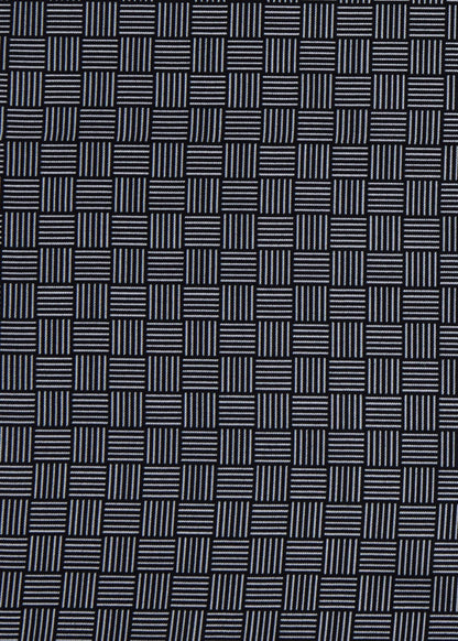 Printed Silk Parquet Pocket Square Black - Paul Stuart