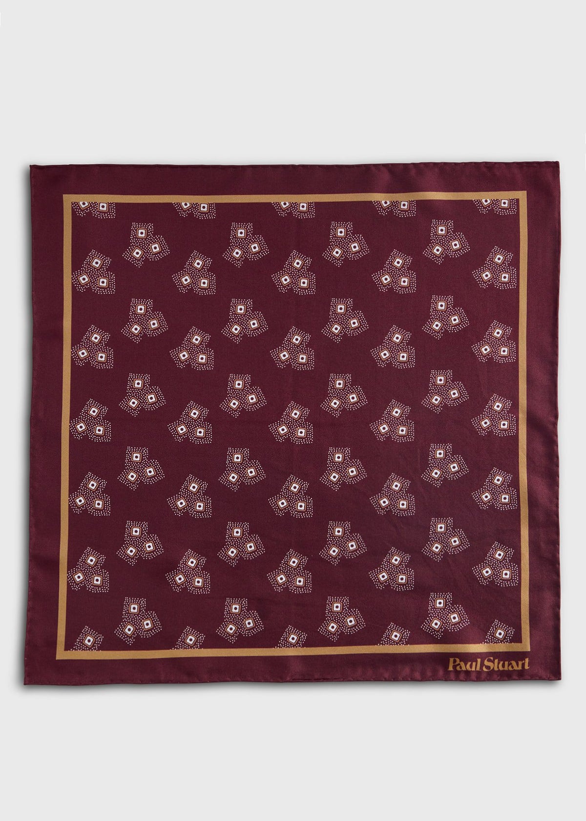 Geometric Dot Pocket Square Green - Paul Stuart