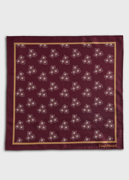 Geometric Dot Pocket Square Green - Paul Stuart