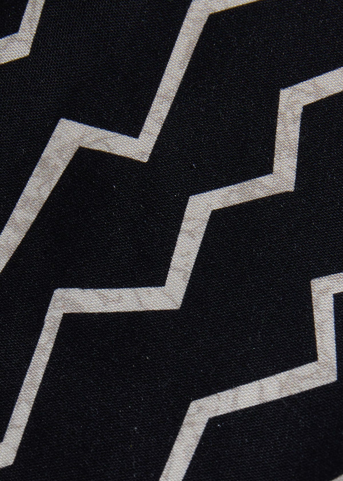 Silk Printed Geometric Pocket Square Black - Paul Stuart
