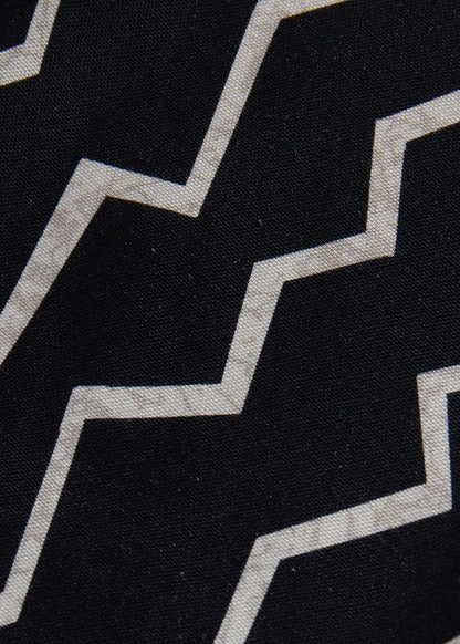 Silk Printed Geometric Pocket Square Black - Paul Stuart