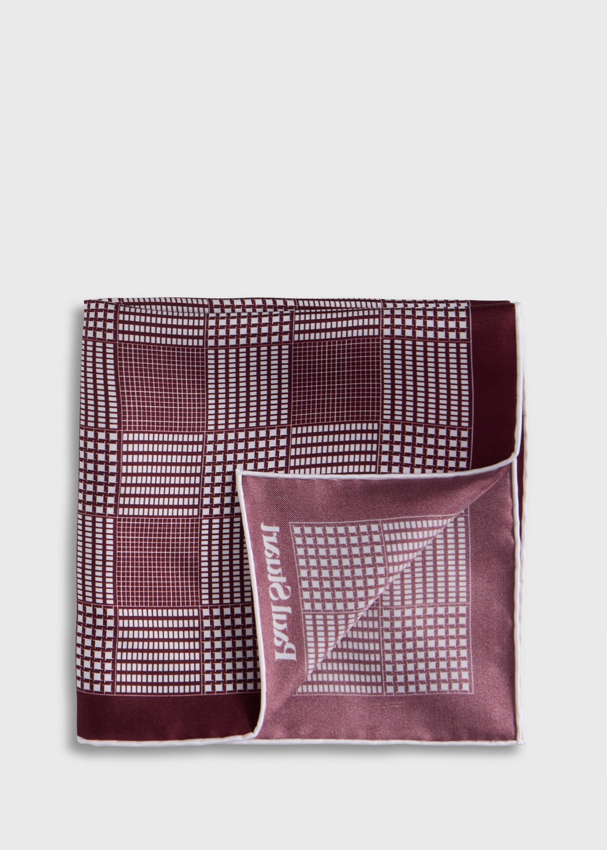 Glen Plaid Silk Pocket Square Black - Paul Stuart