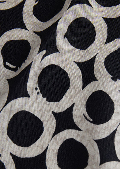Geometric Print Silk Pocket Square Black - Paul Stuart