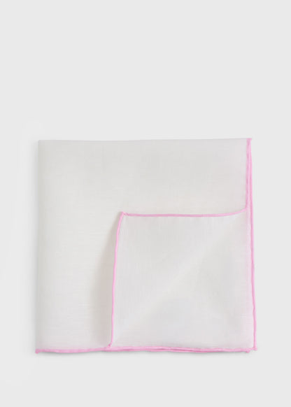 Handkerchief with Contrast Border Burgundy - Paul Stuart