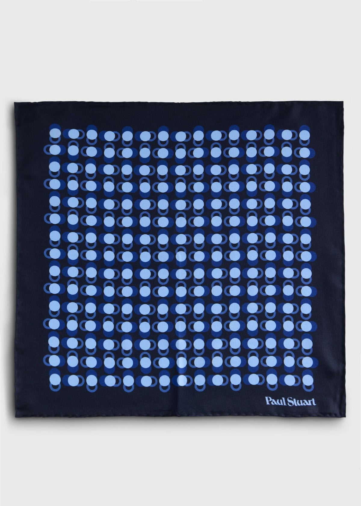Geometric Dot Print Pocket Square Blue - Paul Stuart