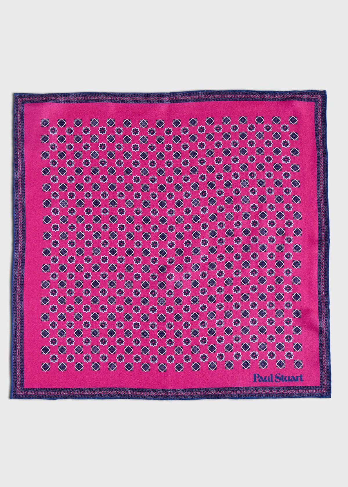 Printed Silk Medallion Pocket Square Orange, unselectable - Paul Stuart