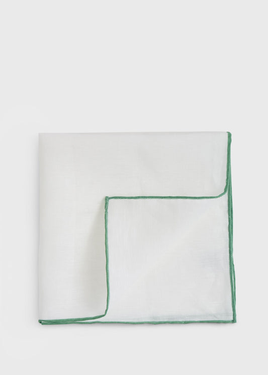 Handkerchief with Contrast Border Burgundy - Paul Stuart