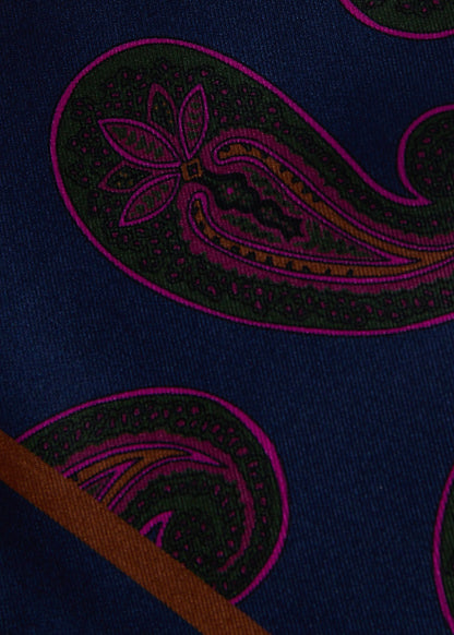 Paisley Print Pocket Square Green - Paul Stuart