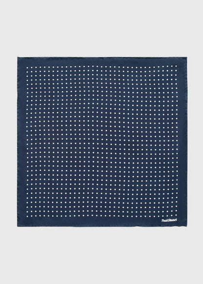 Silk Dots Pocket Square Black/Cream - Paul Stuart