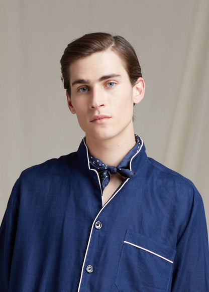 Silk Dots Pocket Square Black/Cream - Paul Stuart