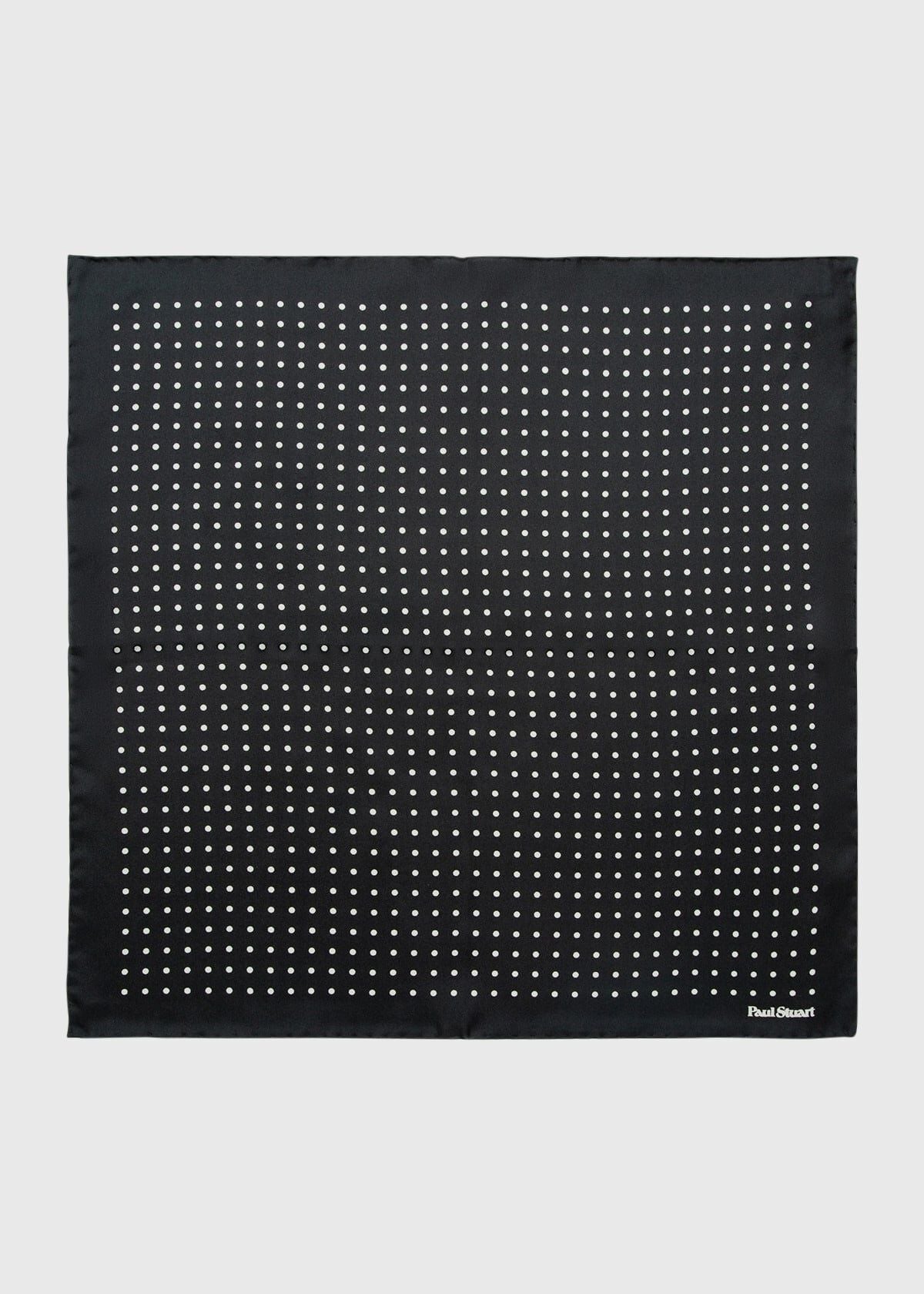 Silk Dots Pocket Square Black/Cream - Paul Stuart