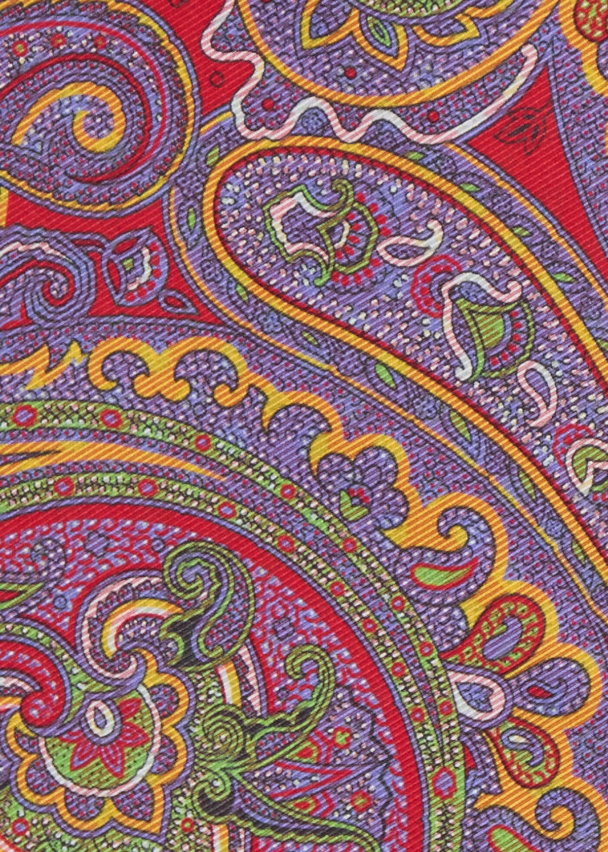 Printed Silk Paisley Pocket Square Blue - Paul Stuart