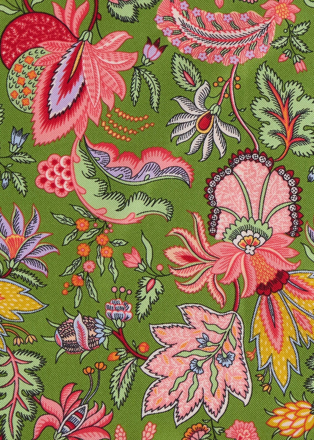 Printed Silk Floral Pocket Square Crimson - Paul Stuart