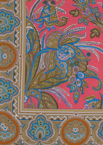 Silk Paisley Pocket Square Blue - Paul Stuart